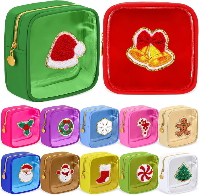 π Christmas Preppy Patch Makeup Bags - Your Festive Style Companion! β¨