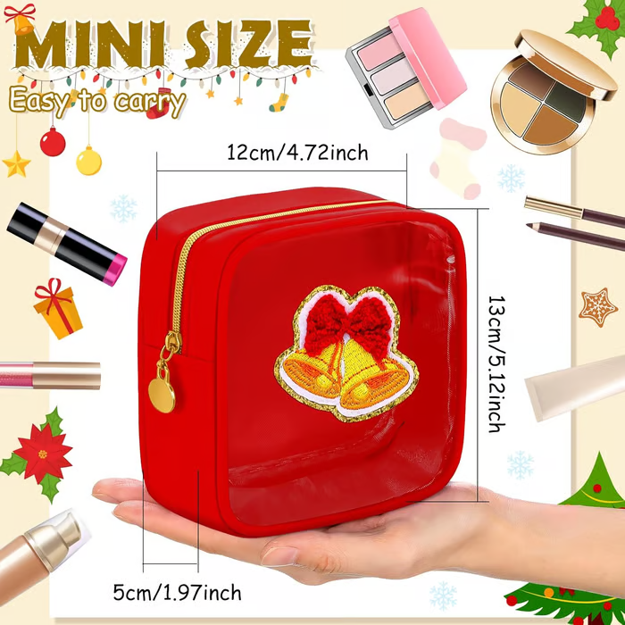 🎄 Christmas Preppy Patch Makeup Bags - Your Festive Style Companion! ✨